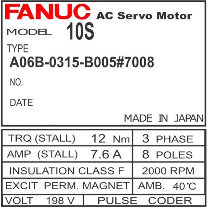 A06B-0315-B005 FANUC SERVO MOTOR