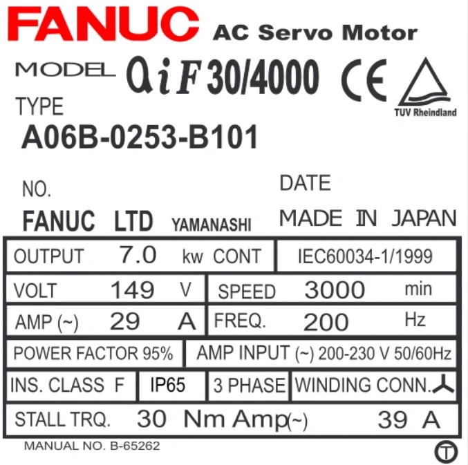 A06B-0253-B101 FANUC SERVO MOTOR